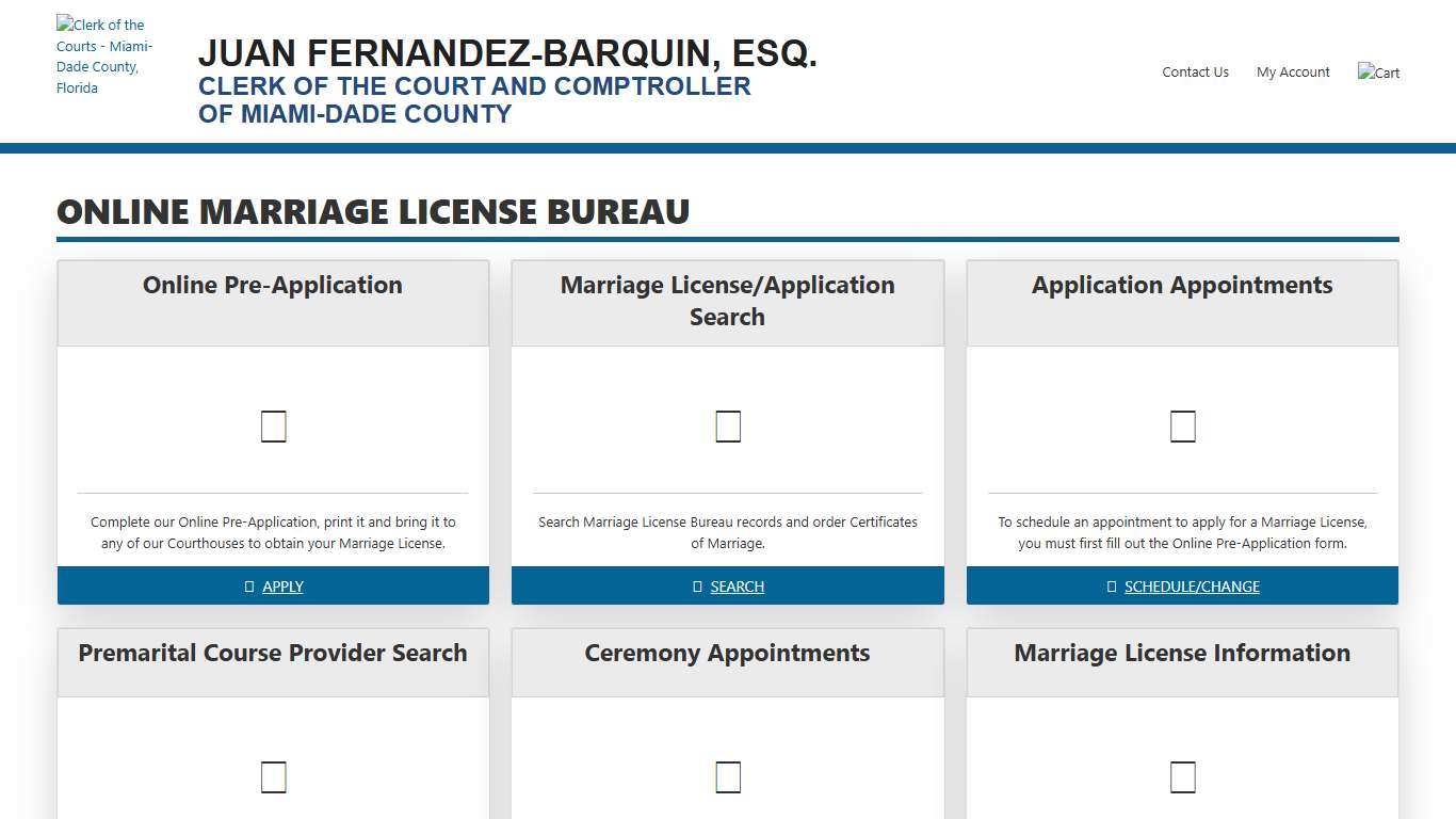 Marriage License Bureau - Clerk of the Court