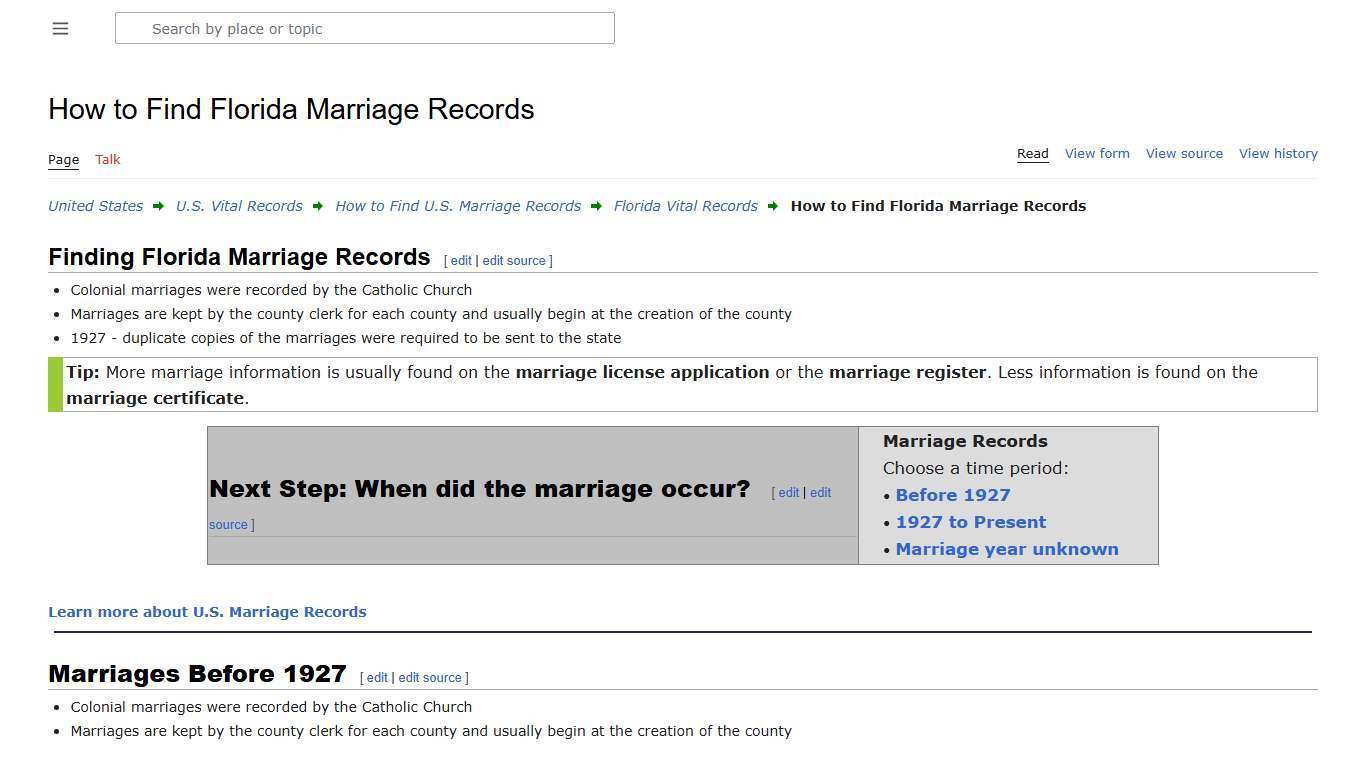 How to Find Florida Marriage Records • FamilySearch